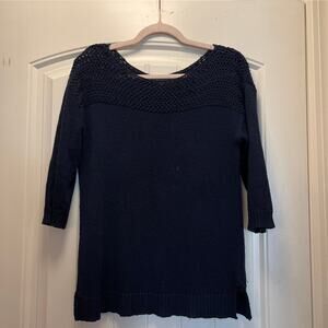 Lauren Ralph Lauren Women’s Acrylic 3/4 Sleeve Knit Pullover Sweater Size M Blue
